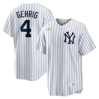 mens nike lou gehrig white new york yankees home cooperstow